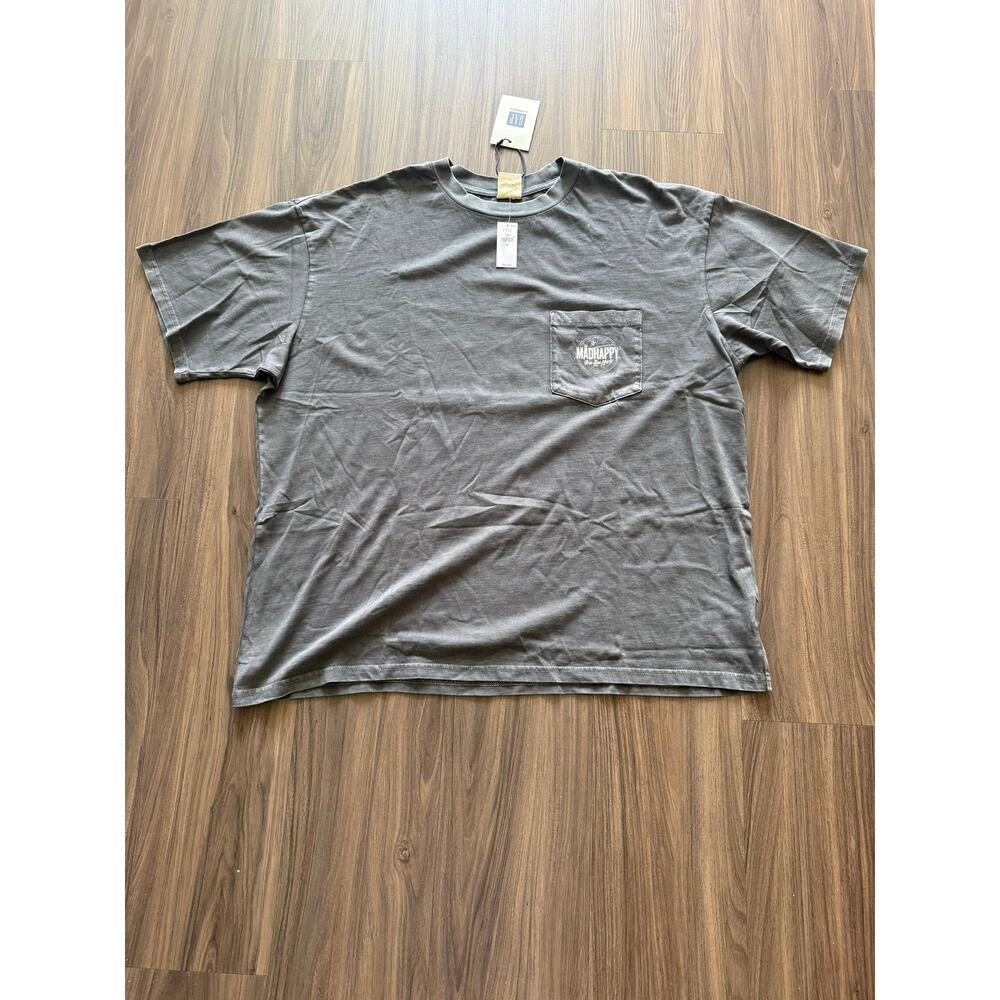 Gap x Madhappy Globe Logo Pocket T-Shirt Men's NWT Olive Gray Short Sleeve Tee